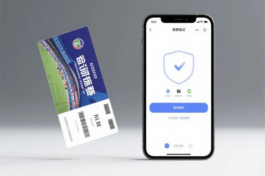 比赛门票与手机验证界面并列展示